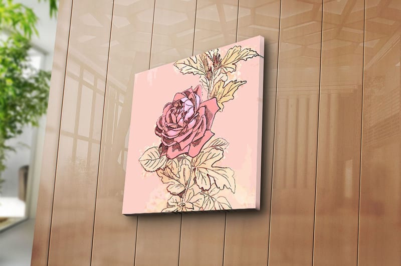 Canvasbilde Floral Flerfarget - 44x54 cm - Interiør - Maleri & posters - Lerretsbilder