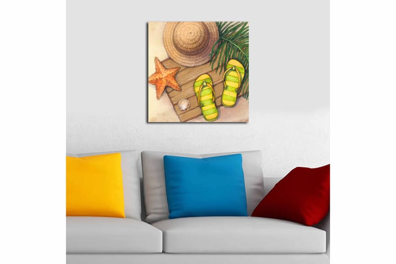 Canvasbilde Floral Flerfarget - 44x54 cm - Interiør - Maleri & posters - Lerretsbilder
