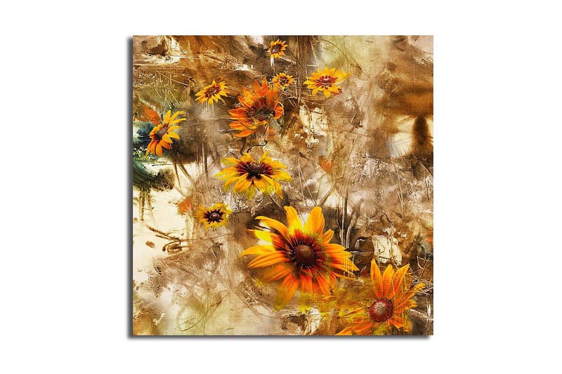 Canvasbilde Floral Flerfarget - 44x54 cm - Interiør - Maleri & posters - Lerretsbilder