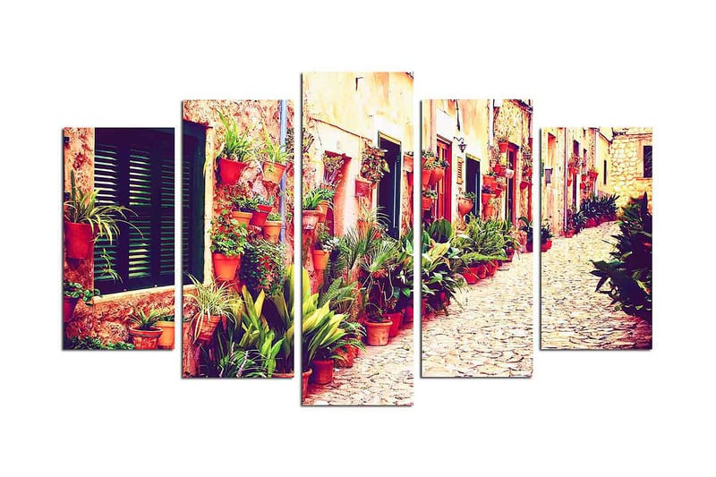 Canvasbilde Flowers 5-pk Flerfarget - 22x06 cm - Interiør - Maleri & posters - Lerretsbilder