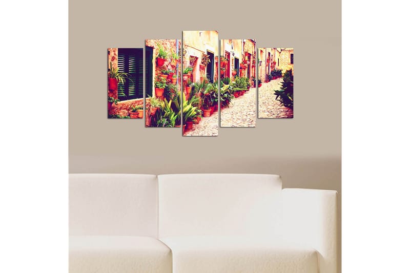 Canvasbilde Flowers 5-pk Flerfarget - 22x06 cm - Interiør - Maleri & posters - Lerretsbilder