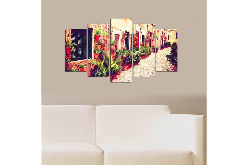 Canvasbilde Flowers 5-pk Flerfarget - 22x06 cm - Lerretsbilder