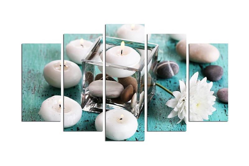 Canvasbilde Flowers 5-pk Flerfarget - 22x06 cm - Interiør - Maleri & posters - Lerretsbilder