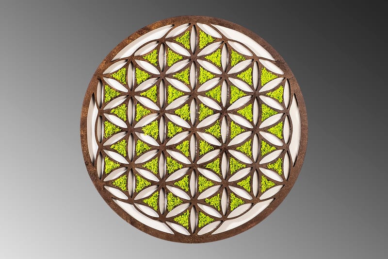 Canvasbilde Geometric - Grønn/Brun/Hvit - Interiør - Maleri & posters - Lerretsbilder