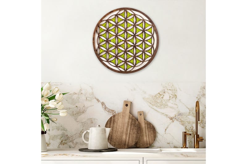 Canvasbilde Geometric - Grønn/Brun/Hvit - Interiør - Maleri & posters - Lerretsbilder