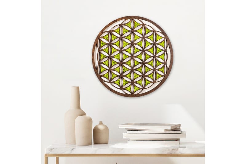 Canvasbilde Geometric - Grønn/Brun/Hvit - Interiør - Maleri & posters - Lerretsbilder
