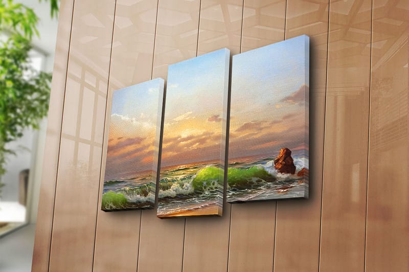 Canvasbilde Kitchen 3-pk Flerfarget - 22x03 cm - Interiør - Maleri & posters - Lerretsbilder