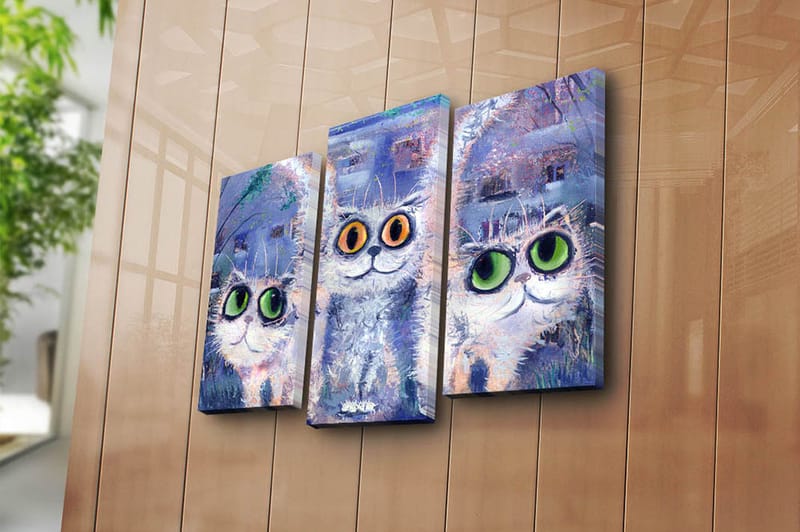 Canvasbilde Kitchen 3-pk Flerfarget - 22x03 cm - Interiør - Maleri & posters - Lerretsbilder