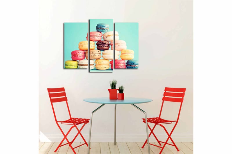 Canvasbilde Kitchen 3-pk Flerfarget - 22x03 cm - Lerretsbilder