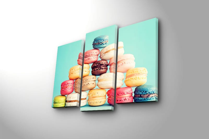 Canvasbilde Kitchen 3-pk Flerfarget - 22x03 cm - Lerretsbilder