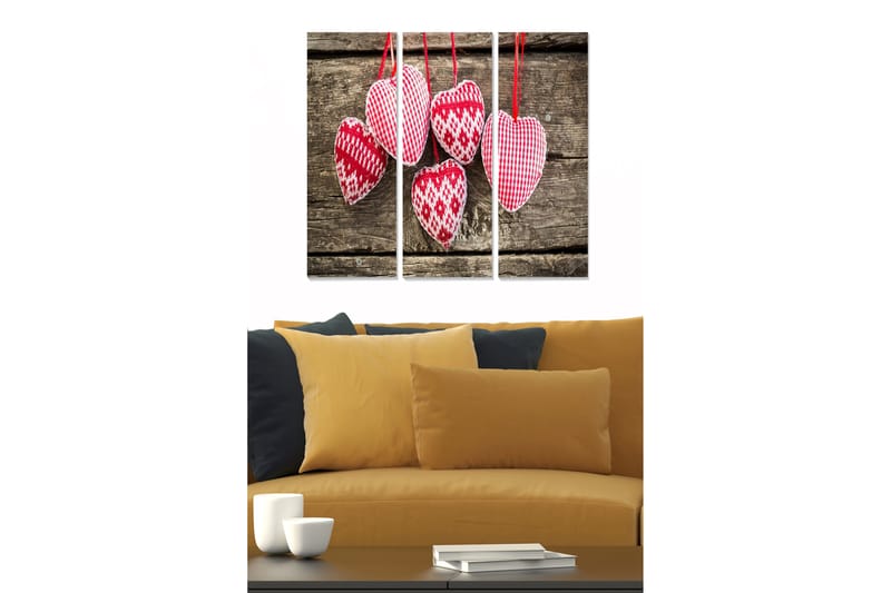 Canvasbilde Love 3-pk Flerfarget - 22x05 cm - Interiør - Maleri & posters - Lerretsbilder