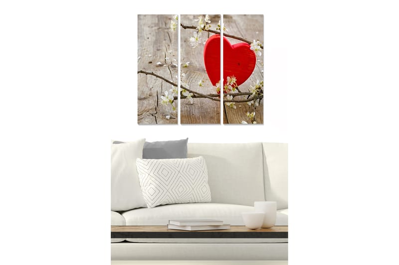 Canvasbilde Love 3-pk Flerfarget - 22x05 cm - Interiør - Maleri & posters - Lerretsbilder