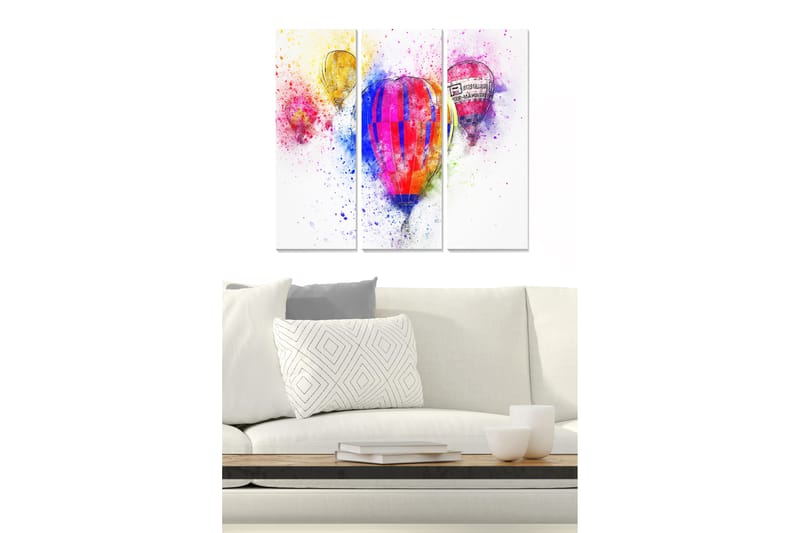 Canvasbilde Love 3-pk Flerfarget - 22x05 cm - Interiør - Maleri & posters - Lerretsbilder
