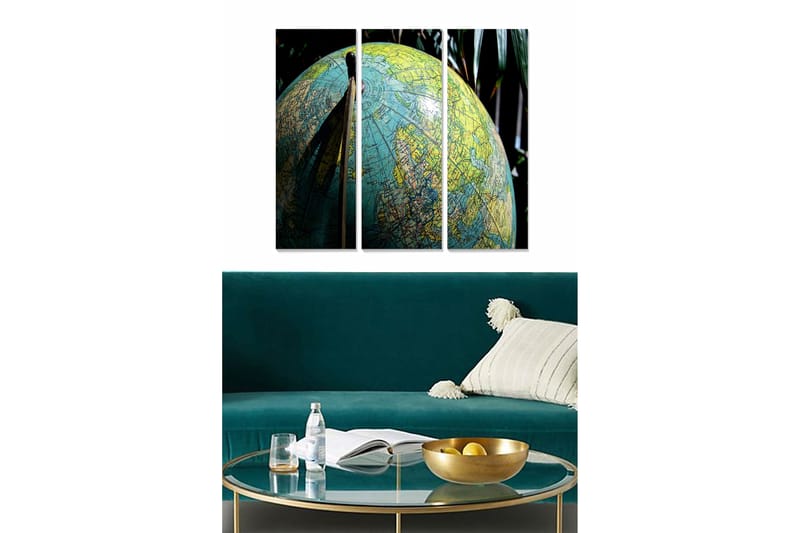 Canvasbilde Map 3-pk flerfarget - 22x05 cm - Interiør - Maleri & posters - Lerretsbilder