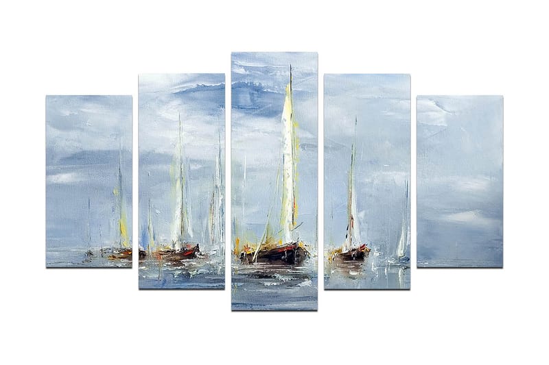 Canvasbilde Marina 5-pk Flerfarget - 22x06 cm - Interiør - Maleri & posters - Lerretsbilder