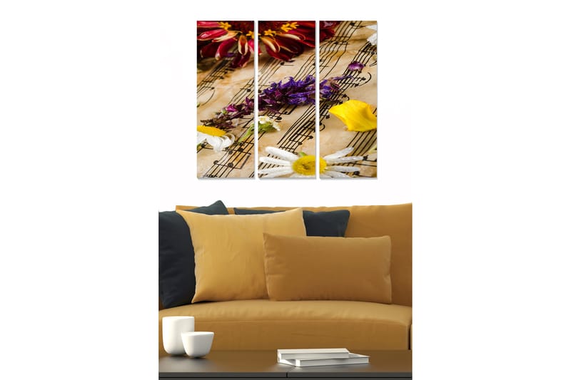 Canvasbilde Music 3-pk flerfarget - 22x05 cm - Interiør - Maleri & posters - Lerretsbilder
