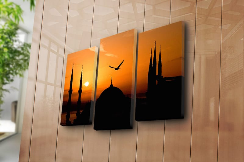 Canvasbilde Music 3-pk flerfarget - 22x03 cm - Interiør - Maleri & posters - Lerretsbilder