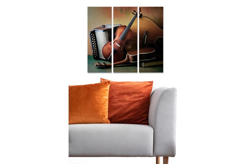 Canvasbilde Music 3-pk flerfarget - 22x05 cm - Interiør - Maleri & posters - Lerretsbilder