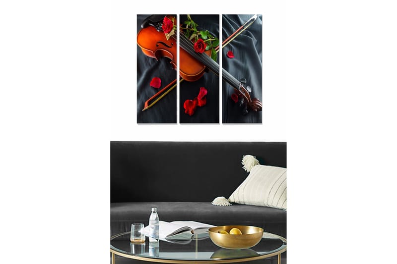 Canvasbilde Music 3-pk flerfarget - 22x05 cm - Interiør - Maleri & posters - Lerretsbilder