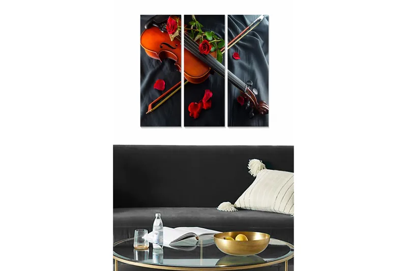 Canvasbilde Music 3-pk Flerfarget - 22x05 cm - Interiør - Maleri & posters - Lerretsbilder