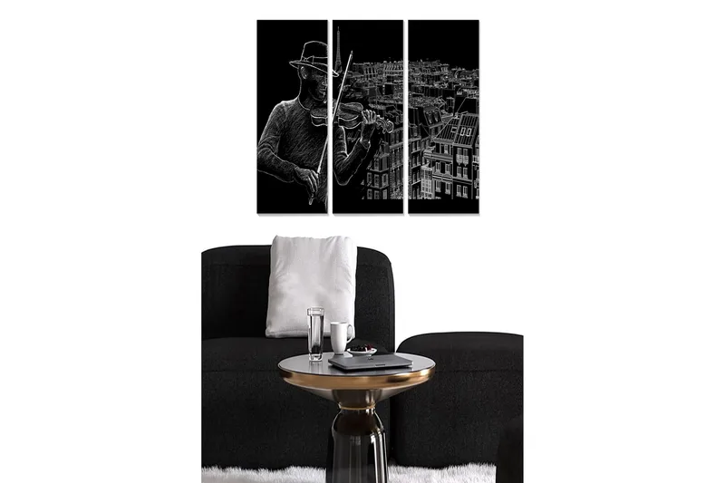 Canvasbilde Music 3-pk Flerfarget, 22x05 cm