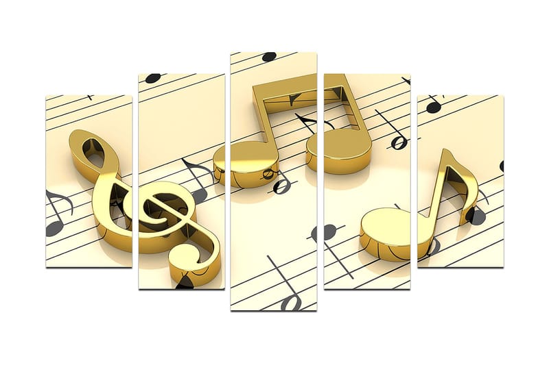 Canvasbilde Music 5-pk flerfarget - 22x06 cm - Interiør - Maleri & posters - Lerretsbilder