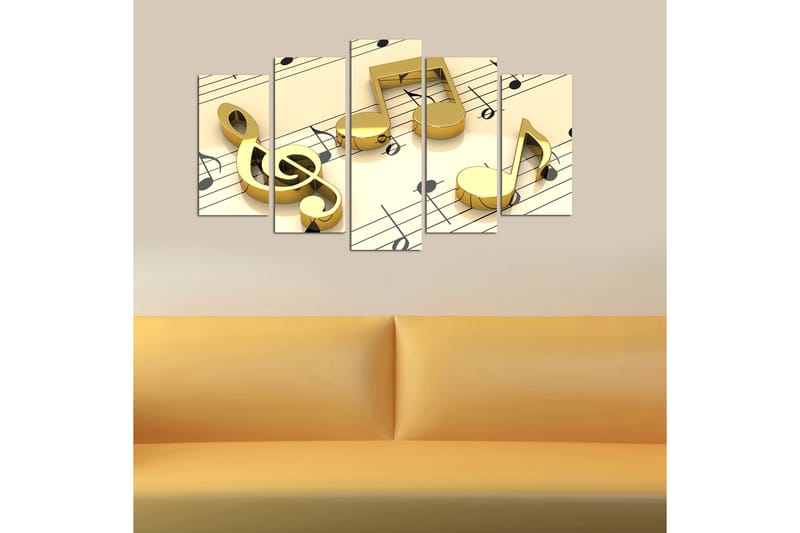 Canvasbilde Music 5-pk flerfarget - 22x06 cm - Lerretsbilder
