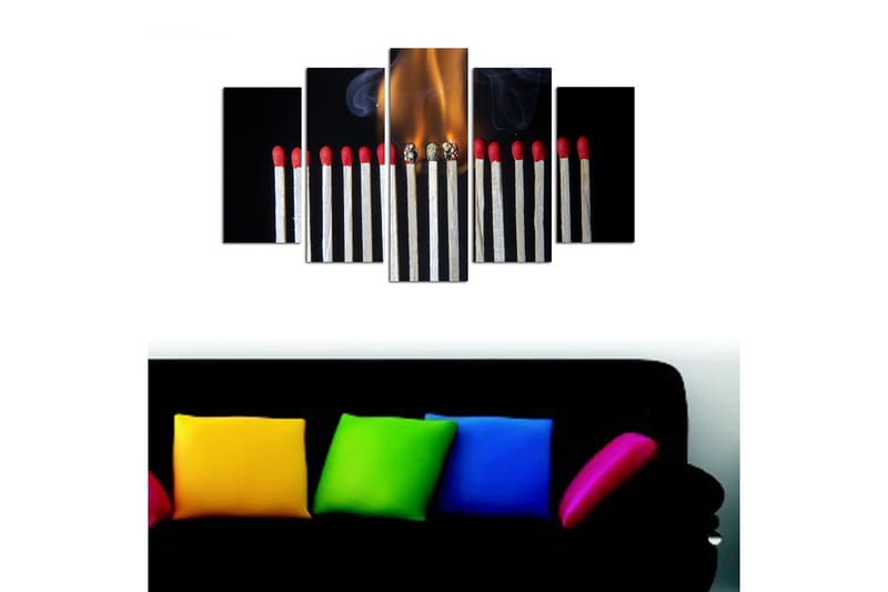 Canvasbilde Music 5-pk Flerfarget - 22x06 cm - Interiør - Maleri & posters - Lerretsbilder