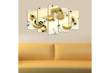 Canvasbilde Music 5-pk Flerfarget - 22x06 cm - Interiør - Maleri & posters - Lerretsbilder
