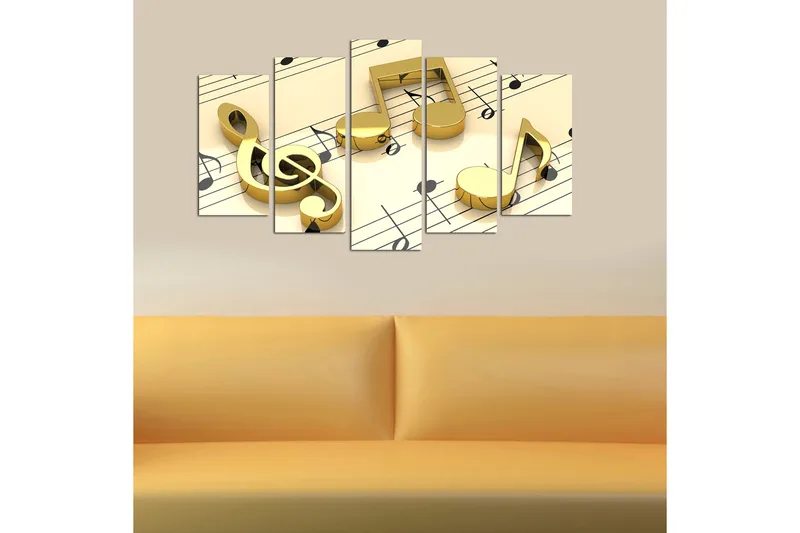 Canvasbilde Music 5-pk Flerfarget - 22x06 cm - Interiør - Maleri & posters - Lerretsbilder