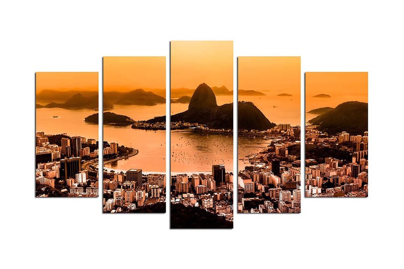 Canvasbilde Nature 5-pk Flerfarget - 22x06 cm - Interiør - Maleri & posters - Lerretsbilder