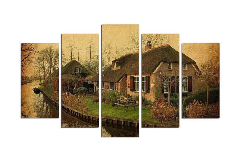 Canvasbilde Nature 5-pk Flerfarget - 22x06 cm - Interiør - Maleri & posters - Lerretsbilder