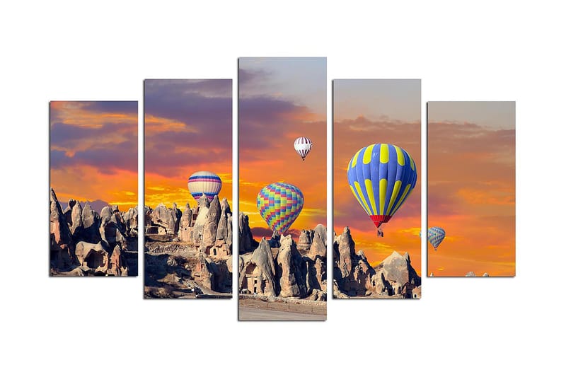 Canvasbilde Nature 5-pk Flerfarget - 22x06 cm - Interiør - Maleri & posters - Lerretsbilder