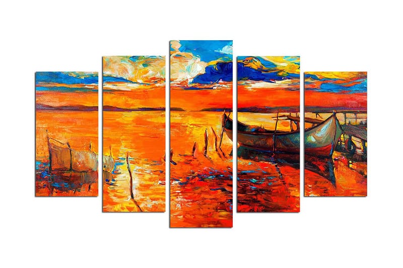 Canvasbilde Nature 5-pk Flerfarget - 22x06 cm - Interiør - Maleri & posters - Lerretsbilder