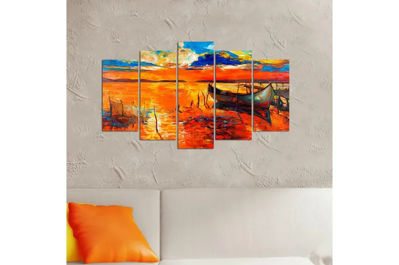 Canvasbilde Nature 5-pk Flerfarget - 22x06 cm - Interiør - Maleri & posters - Lerretsbilder