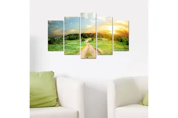 Canvasbilde Nature 5-pk Flerfarget - 22x06 cm - Interiør - Maleri & posters - Lerretsbilder