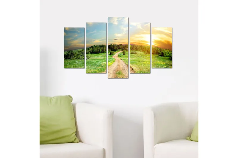 Canvasbilde Nature 5-pk Flerfarget - 22x06 cm - Interiør - Maleri & posters - Lerretsbilder