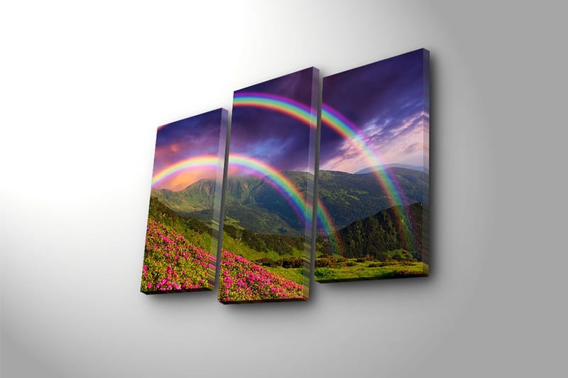 Canvasbilde Nautical 3-pk Flerfarget - 22x03 cm - Interiør - Maleri & posters - Lerretsbilder