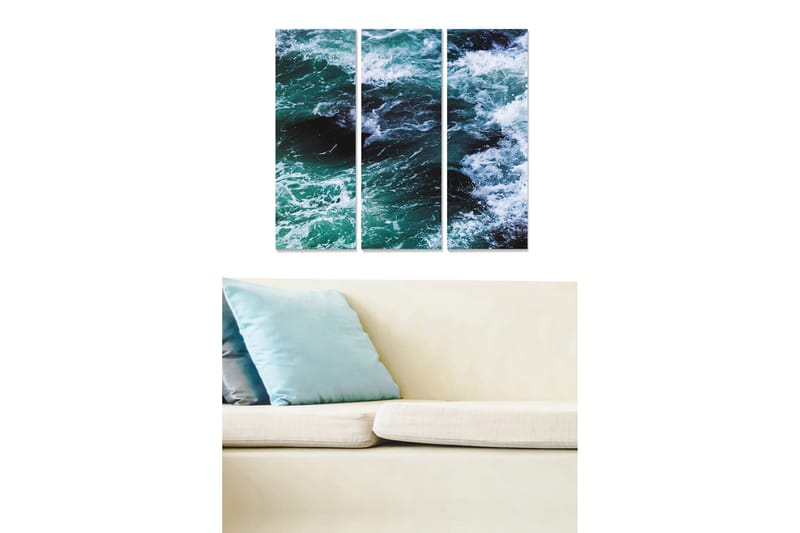 Canvasbilde Nautical 3-pk Flerfarget - 22x05 cm - Interiør - Maleri & posters - Lerretsbilder
