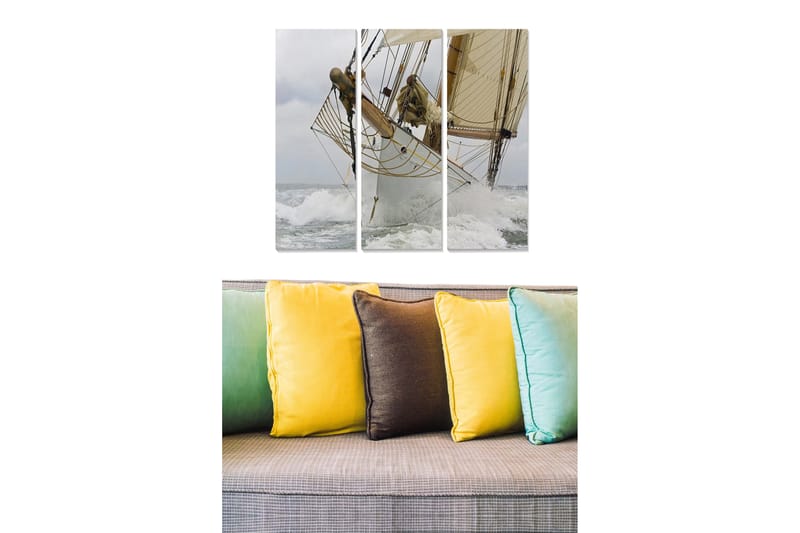 Canvasbilde Nautical 3-pk Flerfarget - 22x05 cm - Interiør - Maleri & posters - Lerretsbilder