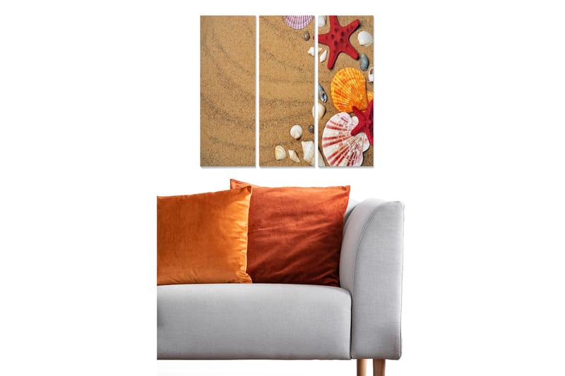 Canvasbilde Nautical 3-pk Flerfarget - 22x05 cm - Interiør - Maleri & posters - Lerretsbilder