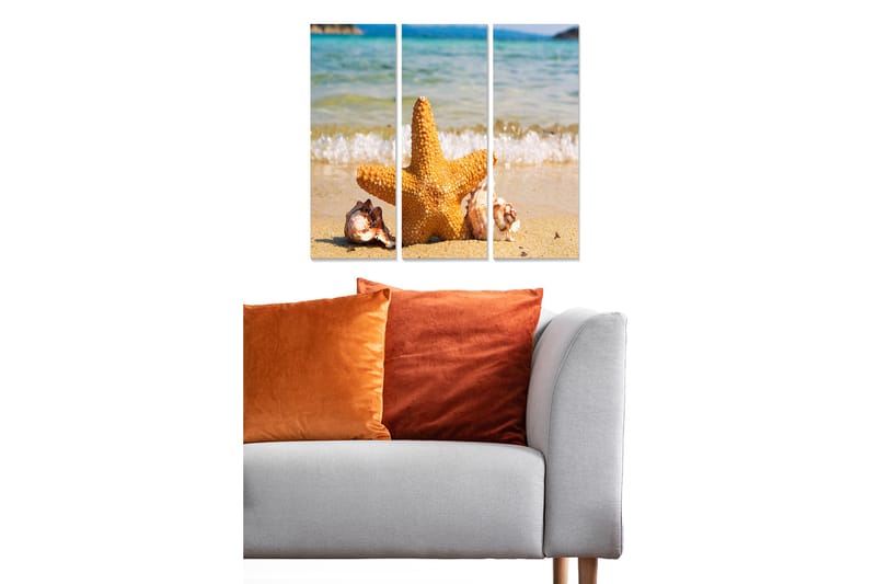 Canvasbilde Nautical 3-pk Flerfarget, 22x05 cm