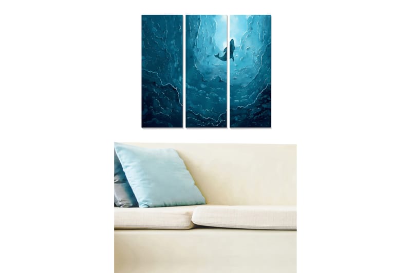 Canvasbilde Nautical 3-pk Flerfarget - 22x05 cm - Interiør - Maleri & posters - Lerretsbilder