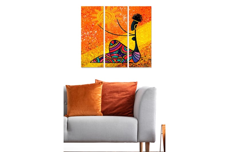 Canvasbilde Oriental 3-pk Flerfarget, 22x05 cm