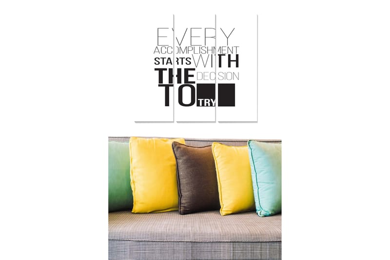 Canvasbilde Sayings 3-pk Flerfarget - 22x05 cm - Interiør - Maleri & posters - Lerretsbilder