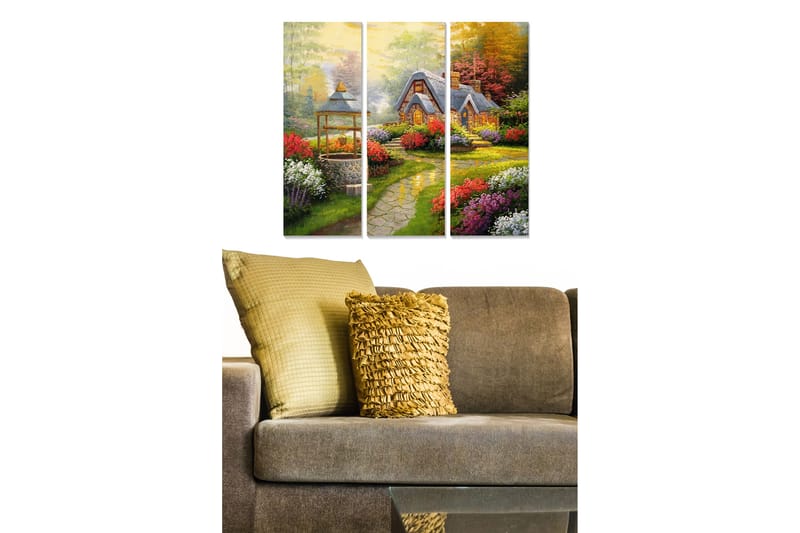 Canvasbilde Scenic 3-pk flerfarget - 22x05 cm - Lerretsbilder