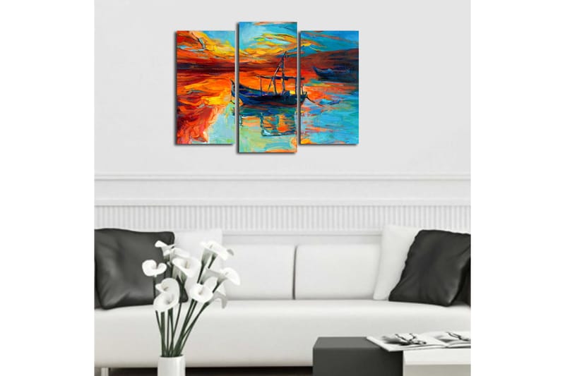 Canvasbilde Scenic 3-pk flerfarget - 22x03 cm - Interiør - Maleri & posters - Lerretsbilder