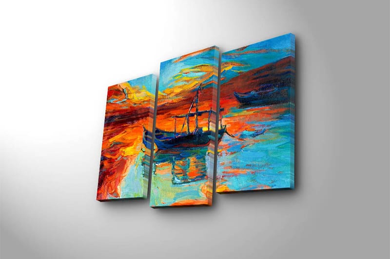 Canvasbilde Scenic 3-pk flerfarget - 22x03 cm - Interiør - Maleri & posters - Lerretsbilder