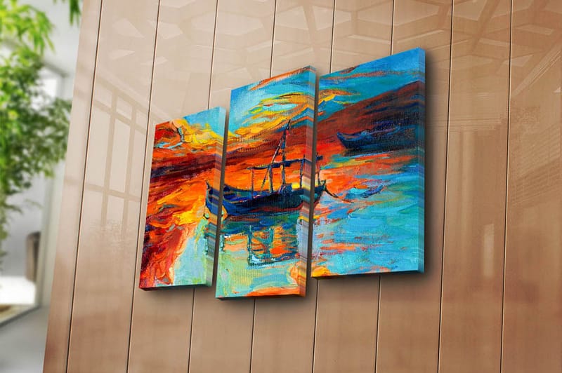 Canvasbilde Scenic 3-pk flerfarget - 22x03 cm - Interiør - Maleri & posters - Lerretsbilder