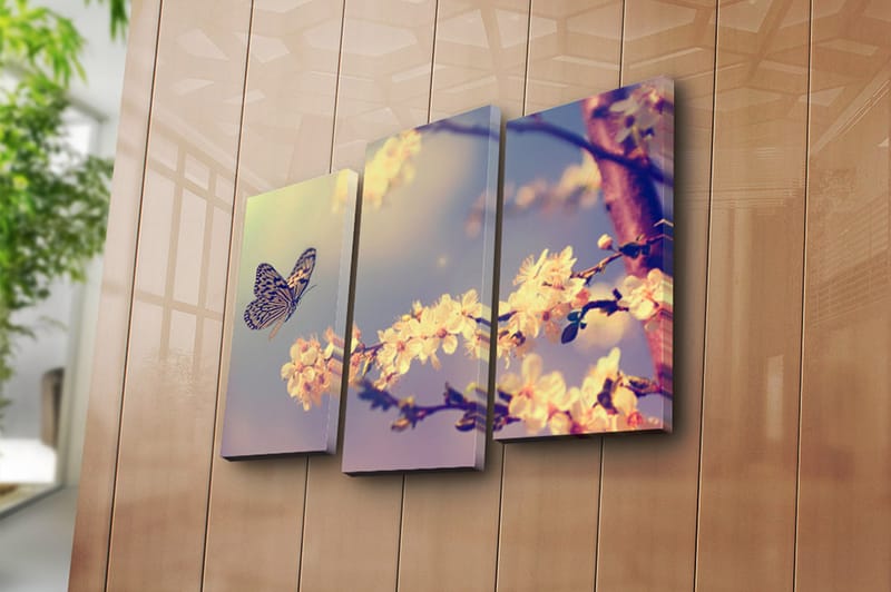 Canvasbilde Scenic 3-pk flerfarget - 22x03 cm - Interiør - Maleri & posters - Lerretsbilder